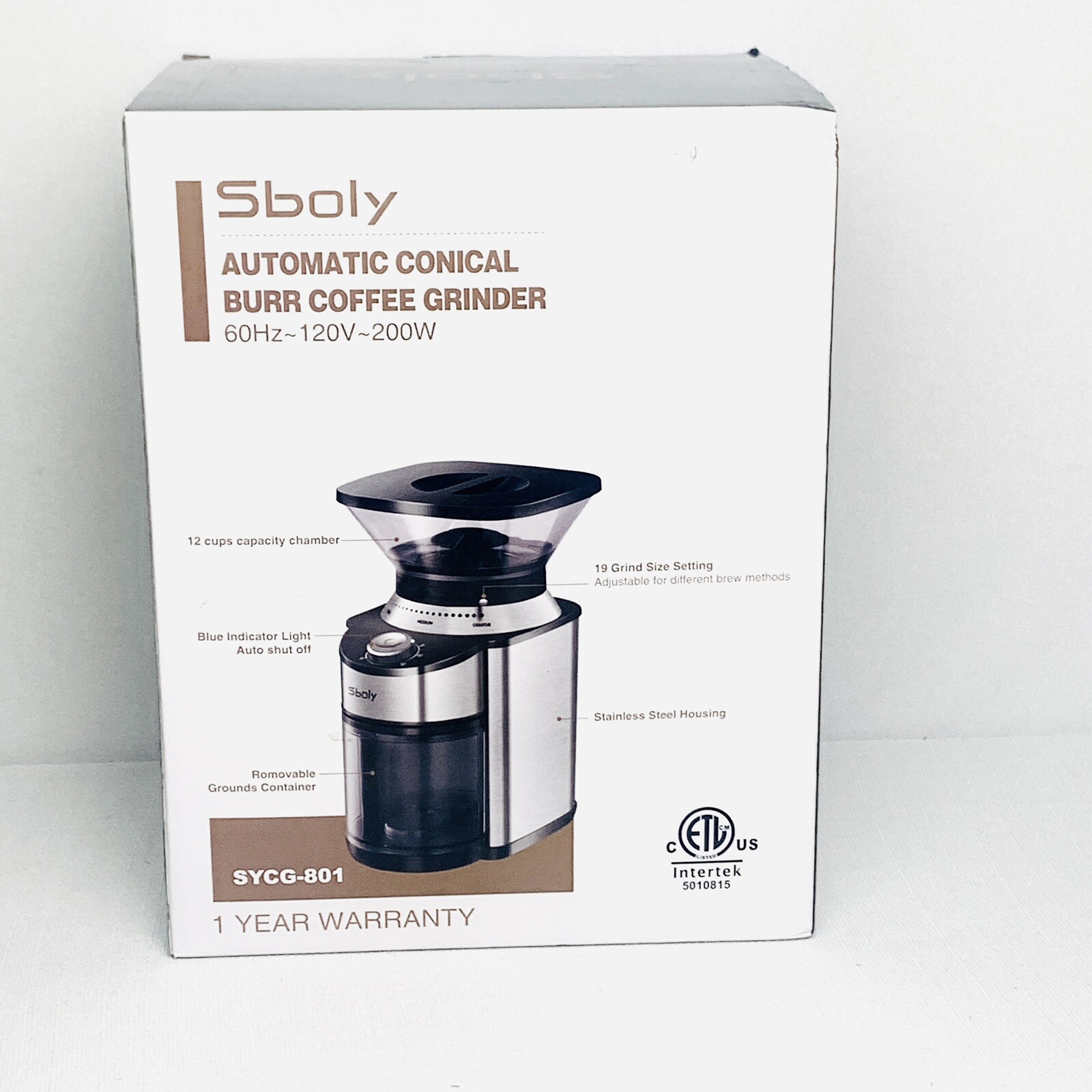 Sboly Coffee Grinder Automatic Conical Burr COFFEE GRINDER SBOLY Model SYCG-801