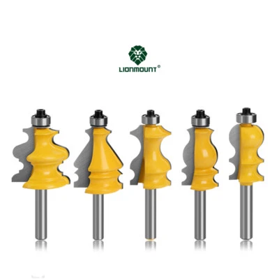 LIONMOUNT 1/4 1/2 8mm Shank Architectural Molding Router Bit Profile Edge Cutter Set