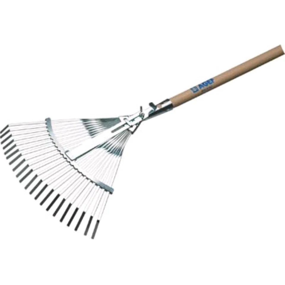 Scopa Giardino A Ventaglio Zincata Con Manico In Faggio 851 Agef Cm 39/48 H.Cm