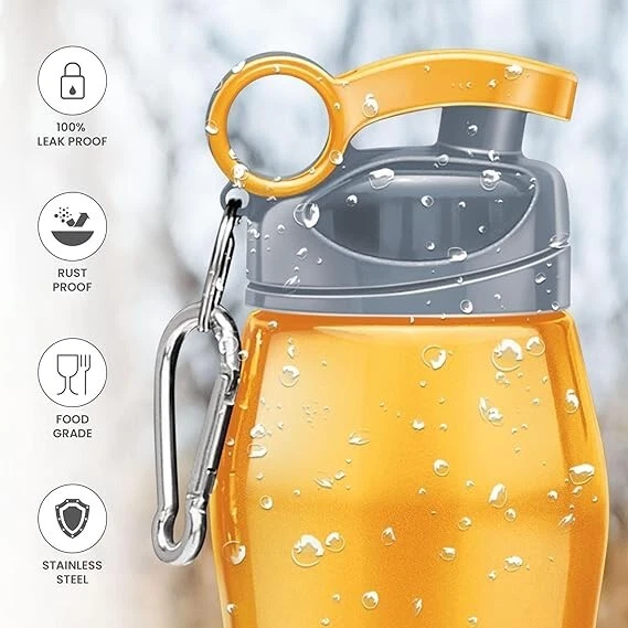 MILTON Hawk 750 Stainless Steel Water Bottle, 750 ml, Yellow Leak C8049 - Image 2 of 4