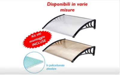 PENSILINA TETTOIA MODULABILE IN POLICARBONATO FUME' O TRASPARENTE ALVEOLARE