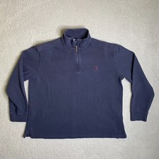 Polo Ralph Lauren 1/4 Zip Sweater Mens Large Blue Logo Pullover Preppy Vintage