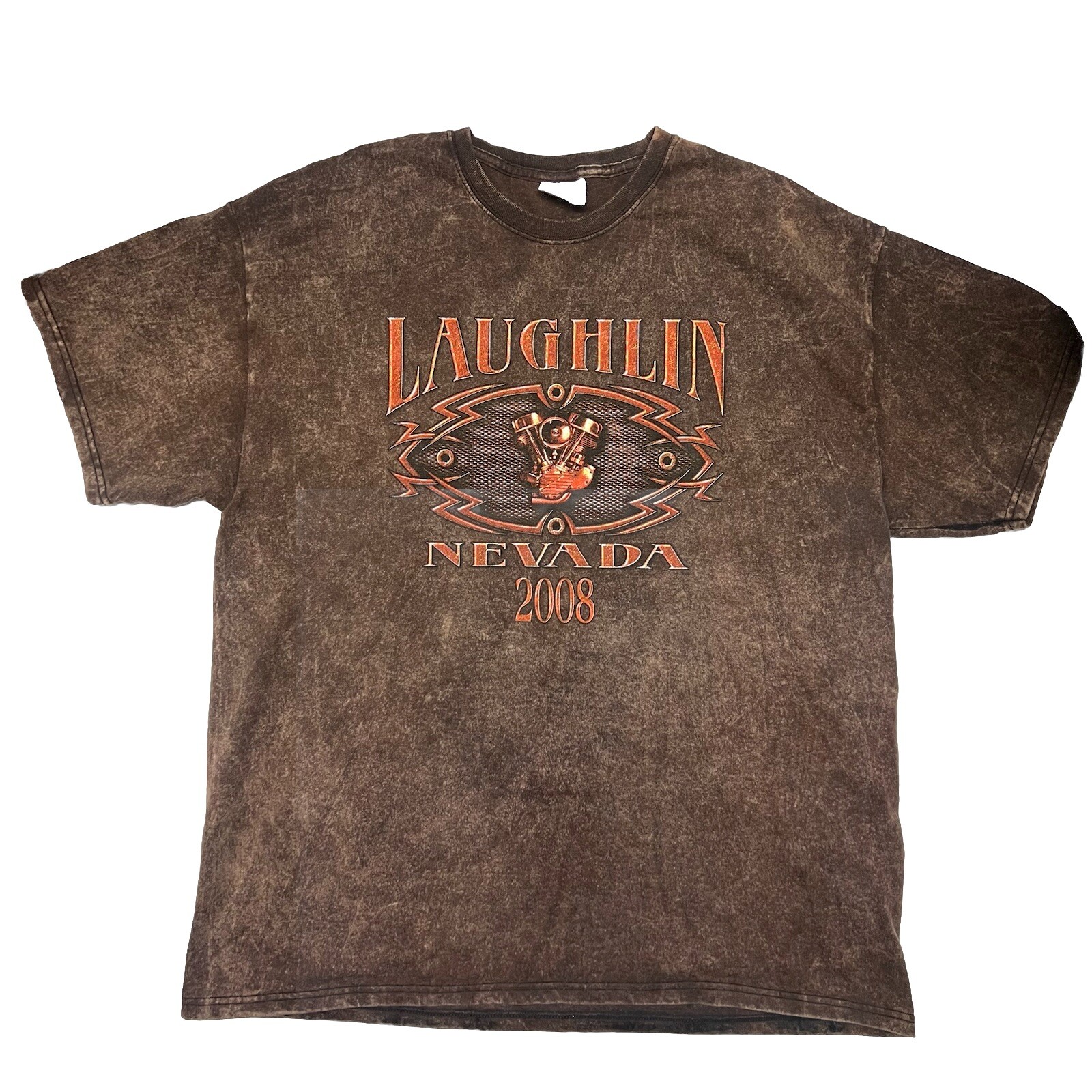 Vintage Laughlin Nevada T-Shirt XL Brown 2008 Y2K Hanes Heavyweight