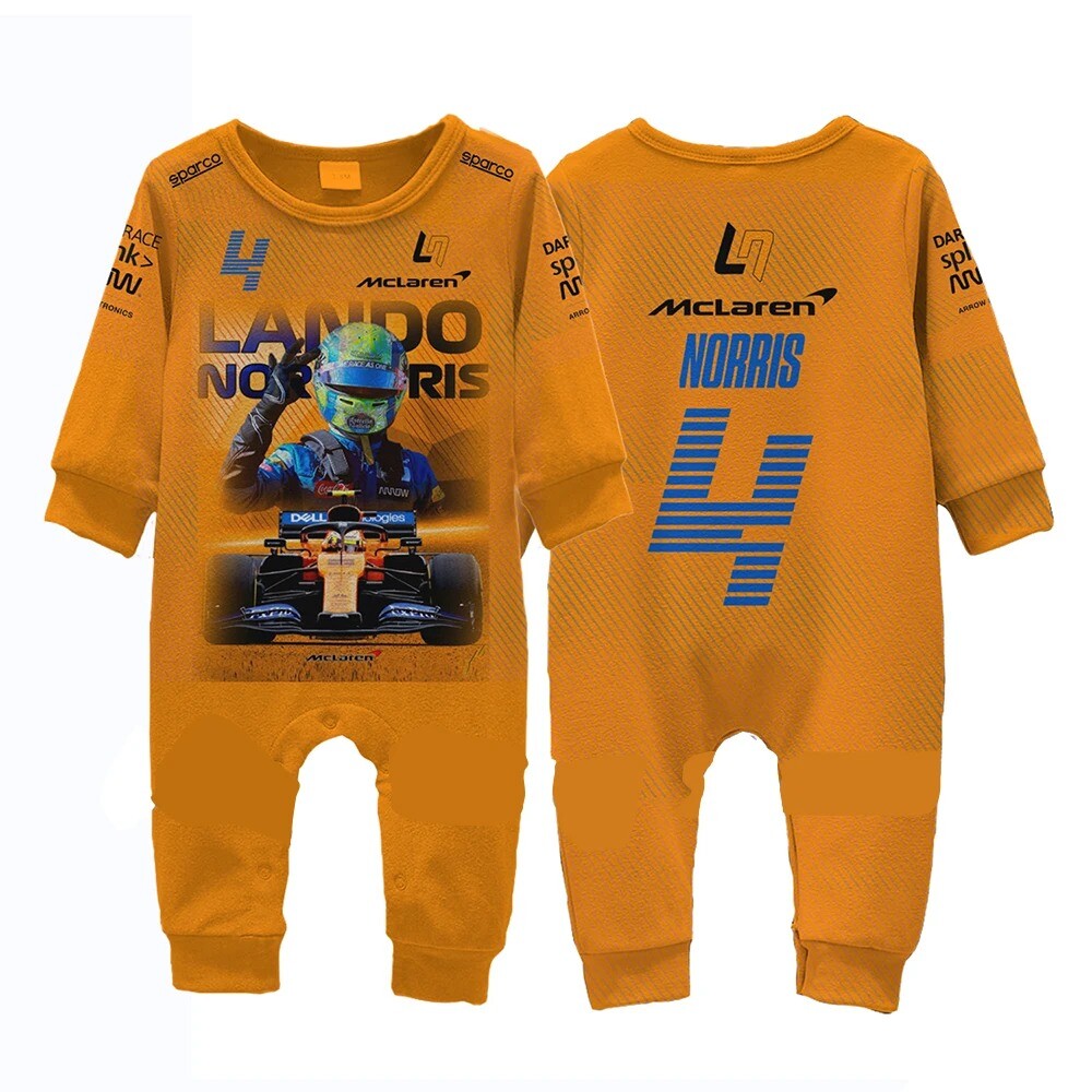 Tuta Pagliaccetto Per Bambino F1 McLaren Lando Norris - Morbido, Multicolore, Chiusura A Scatto - Foto 2