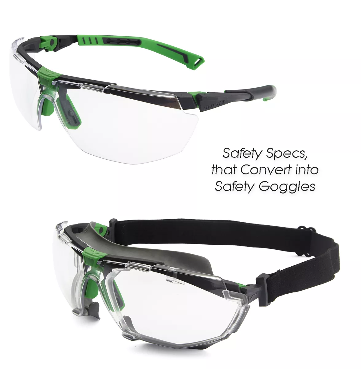 Gafas de seguridad Univet 5X1 convertibles a Google 5X1.03.00.00 y 5X1K1.00.00