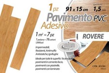 PAVIMENTO PVC Parquet ADESIVO 91*15 CM PIASTRELLE CASA UFFICIO ROVERE MARRONE