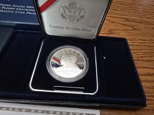 US Mint First Flight Centennial SILVER dollar Proof Coin W/COA - Picture 3 of 3