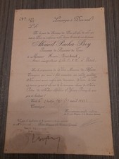 diplome ordre Nichan Iftikhar 1933