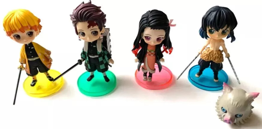 Tanjiro Zenitsu Nezuko Inosuke Q Posket Petit 4 Set Demon Slayer Banpresto ABIERTO
