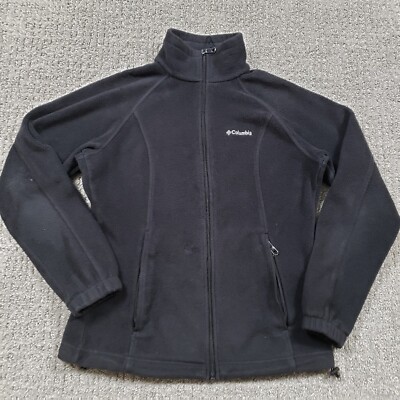 COLUMBIA Jacket Womens Small Black Fleece Benton Springs Full Zip Plush