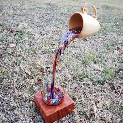 Floating Cup Colored Pencil Carving (sculpture) - Picture 12 of 12