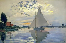 " Sailboat at Le Petit Gennevilliers 1874 "     Canvas Wall Art Picture Print