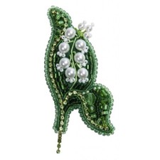 DIY Jewelry Making Beading kit Lily of the valley Brooch Bead Embroidery Pin