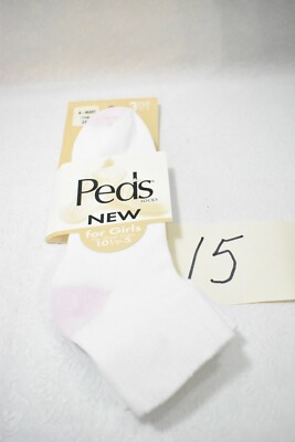 Peds Socks Ankle White Girl's 