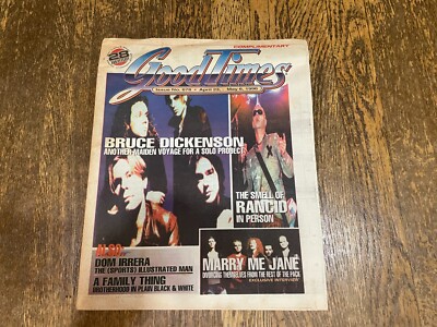 Good Times Magazine April 1996 Bruce Dickenson Iron Maiden Long Island Music