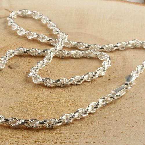Solid Sterling Silver Italian Rope 