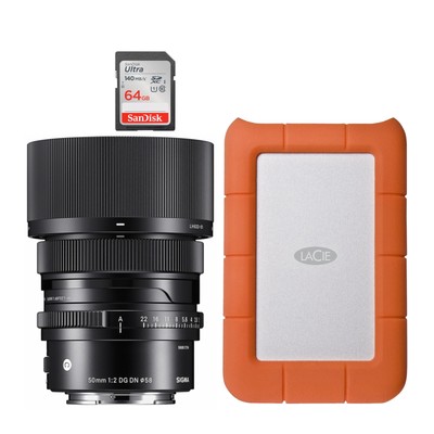 Sigma 50mm F2 DG DN Contemporary Series Standard Lens for Sony E Mount Bundle