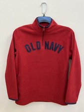 Old Navy Boys Polar Fleece 1/4 Zip Logo Pullover - Red - Size Large 10-12 