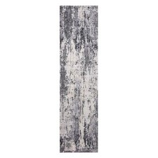 2'7" x 10'3" Gray Wool and Silk Denser Weave Hand Knotted Runner Rug R75077