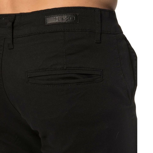 Enzo Mens Chino Shorts Cotton Stretch Slim Fit Casual Summer Beach Half Pants - Picture 10 of 34