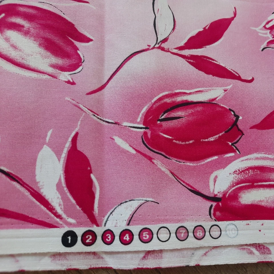 VTG Quilting Joann Fabric 44" X 19" Sewing Floral Print Cotton Pink Large Scale - Image 4 of 4