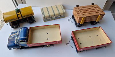 Très rare coffret camion ridelle FJ france-jouet jouet ancien en tôle Joustra