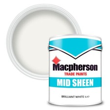 2.5ltr / 5ltr Macpherson Mid ( Soft ) Sheen Water Based Paint Brilliant White