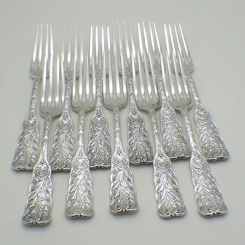 Saint Cloud Dinner Forks Set of 11 Gorham Sterling Silver 1885 Mono S