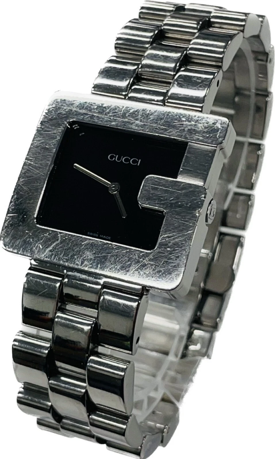 Montre homme Gucci 3600M cadran noir quartz fabrication suisse excellent A1698