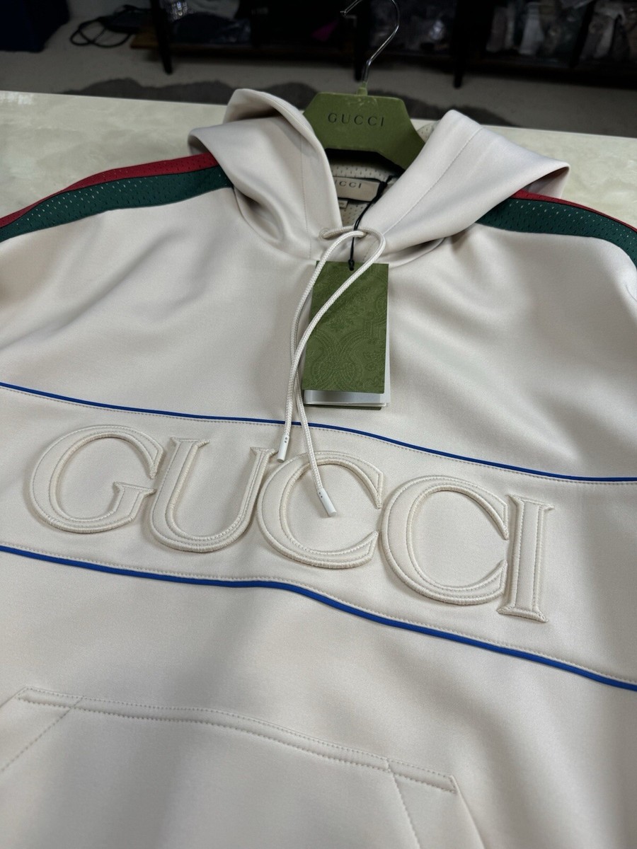 Authentic Gucci Logo Light Neoprene Unisex Hoodie Medium NWT | eBay