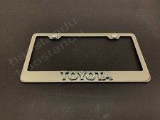 1x Marco de matrícula de acero inoxidable emblema 3D ForToyota LIBRE DE ÓXIDO (L)