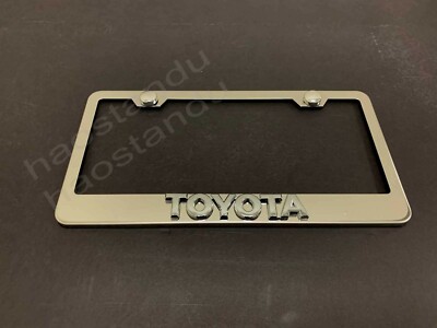 1xForToyota 3D Emblem STAINLESS STEEL License Plate Frame RUST FREE (L)