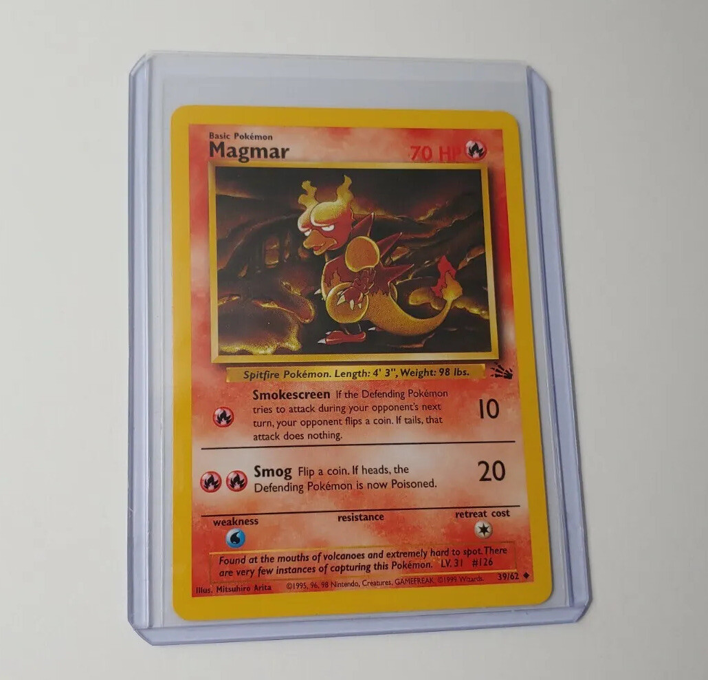 1995 magmar pokemon card value Magmar 39/62 Fossil Unlimited Pokemon Card WOTC NM-Mint