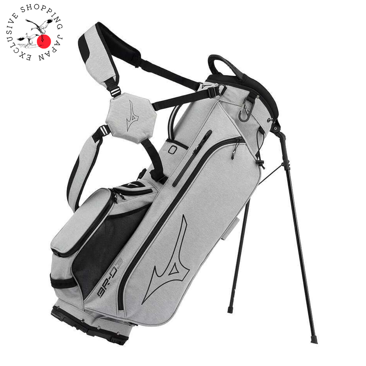 Mizuno BR-D3 Carry Stand Bag 5LJC2421 Gray 9in 2.5kg 4way Divider