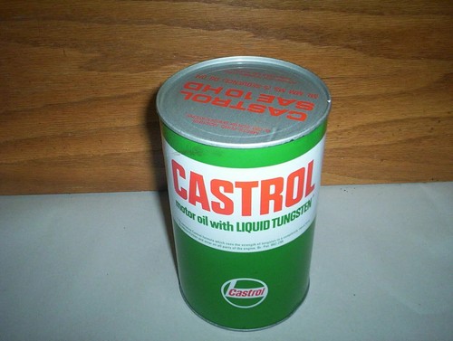 Vintage Castrol Motor Oil With Liquid Tungsten Oil Can Tin : Imp Quart Cardboard - Picture 5 of 13