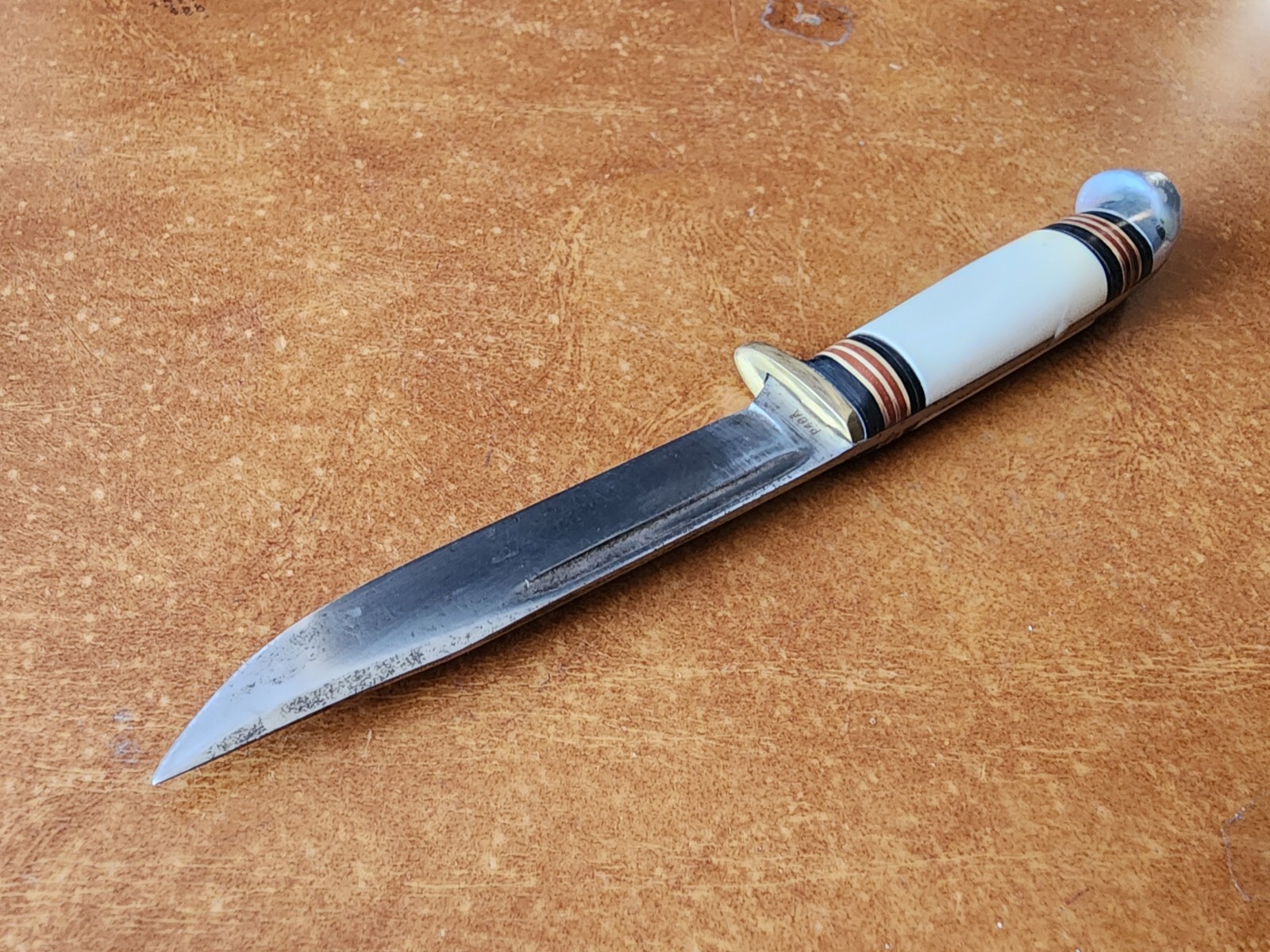 Vintage Western P48A Fixed Blade Hunting Knife W/ Leather Sheath