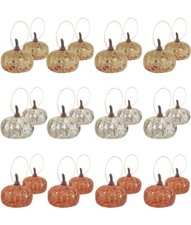 Syhood 24 Pcs Thanksgiving Artificial Glitter Foam Pumpkins