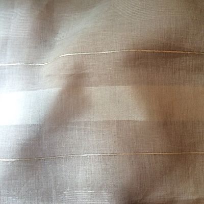  CHIVASSO Linen Window Sheer Horizontal Stripe Natural 1+ yards New