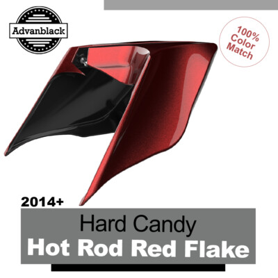 Hard Candy Hot Rod Red Flake Extended Stretched Side Cover Fits 2014+ Harley