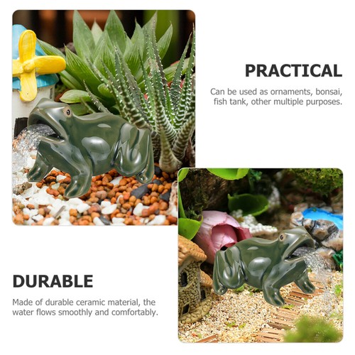 2 Pcs Frosch Keramik Brunnen Für Vogelbad Stück Aquarium Dekoration - Bild 4 von 12