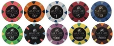 (10) MAJESTIC POKER CHIPS SAMPLE SET