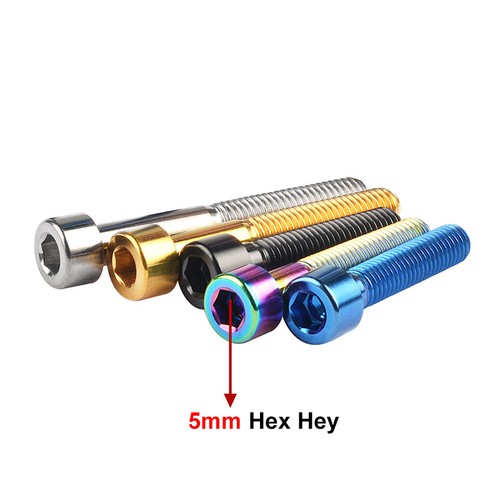 Tornillos de cabeza de tapa de enchufe de titanio pernos de enchufe hexagonales tamaño M6 x 18-70 mm para bicicleta - Imagen 3 de 12