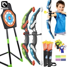 2 Pack Bow and Arrow for Kids LED Light Up Archery Set Indoor Outdoor Sport Gift