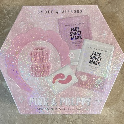 Smoke & Mirrors Pink & Preppy Spa Set Women - Mask, Eye Mask, Headband, Wristba 