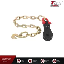 2 Ton 3" Snatch Block with Shackle and Chain Anchor Wrecker Car Carrier Cable
