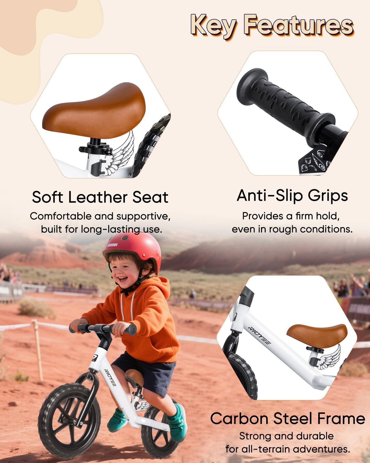 Toddler Balance Bike for 2-5 Year Old, Balance Bike for 3 Year with Upgraded ... thumbnail 4