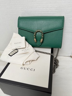 Gucci Green Leather Crossbody Dionysus WOC Bag | eBay