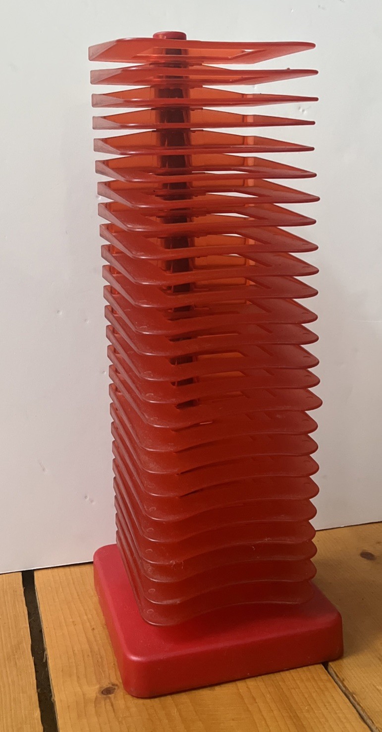 MGL Plast CD Stand Rack Tower Storage Unit Translucent Orange Vintage Y2K Italy