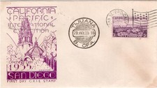 1st day cvr, Sc #773, Cali Expo, Pl 30, 1st Watson, San Ysidro & Tijuana, 1935
