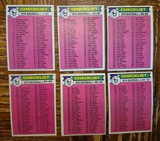 1979 Topps Baseball Checklist Lot of 6 NM-MT Complete Set Unmarked Vintage MLB